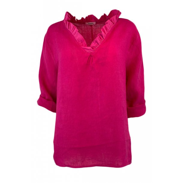 Ann linen shirt pink one size
