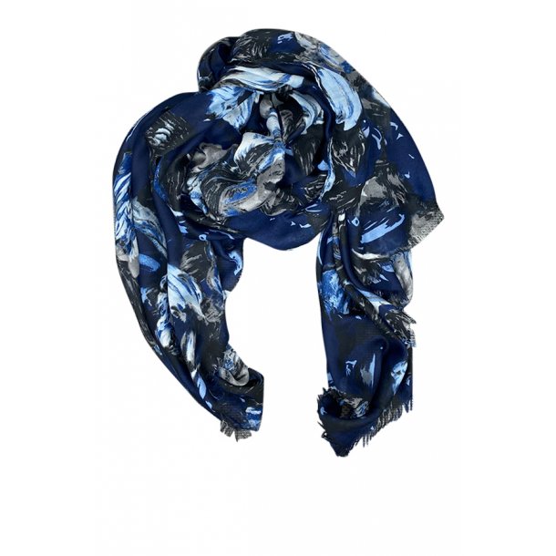 Fall flowers scarfs blue