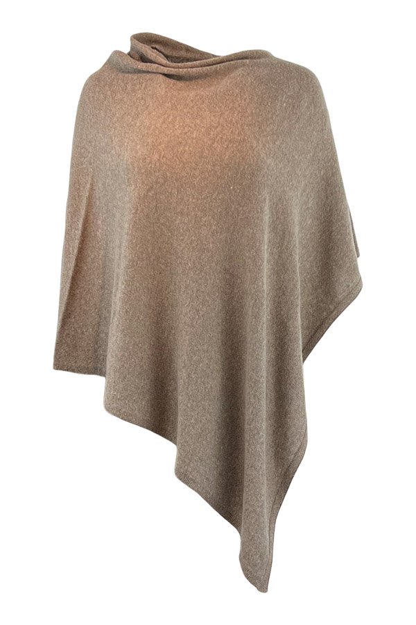 Cashmere mix poncho t22 fango