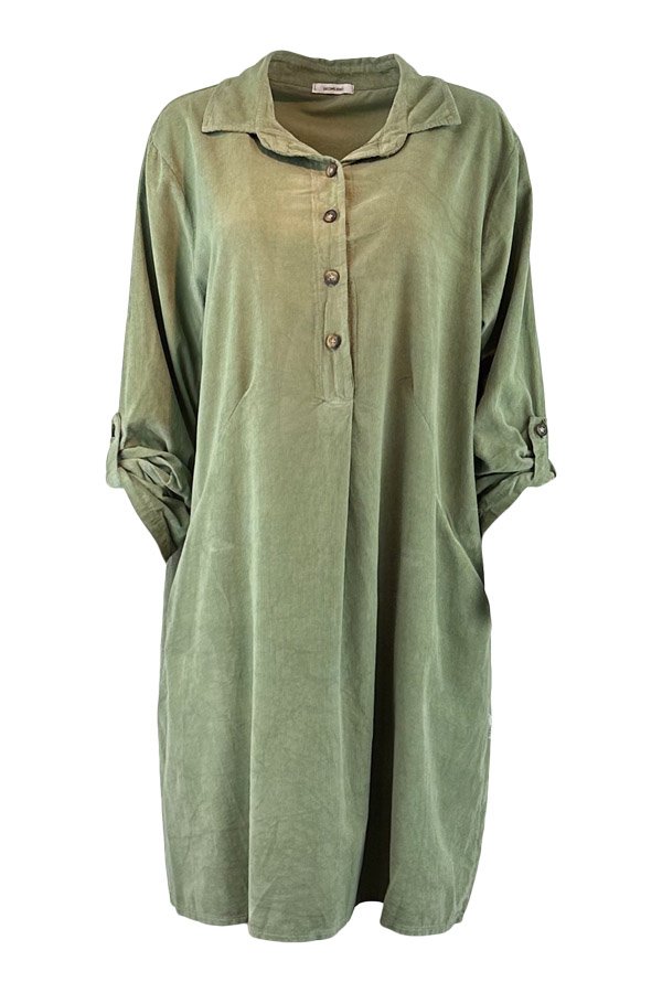 Cecilia tunika kjole i baby flj  army green