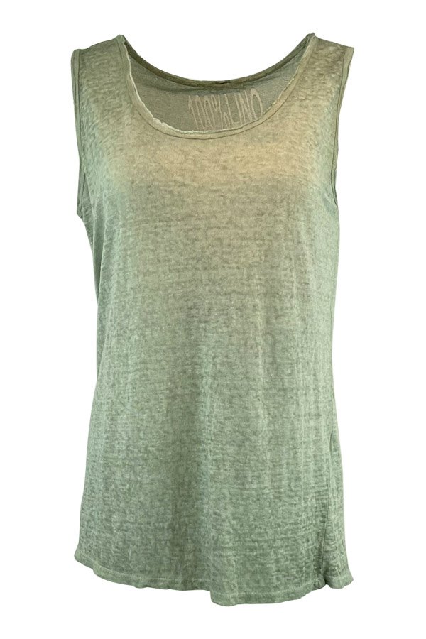 Tee 100% lino army green