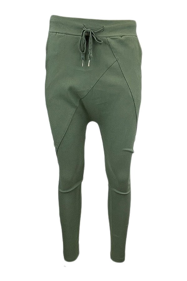 Baggy pants strechi army green one size