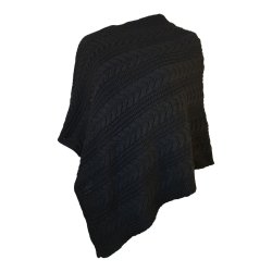 Cable knit poncho