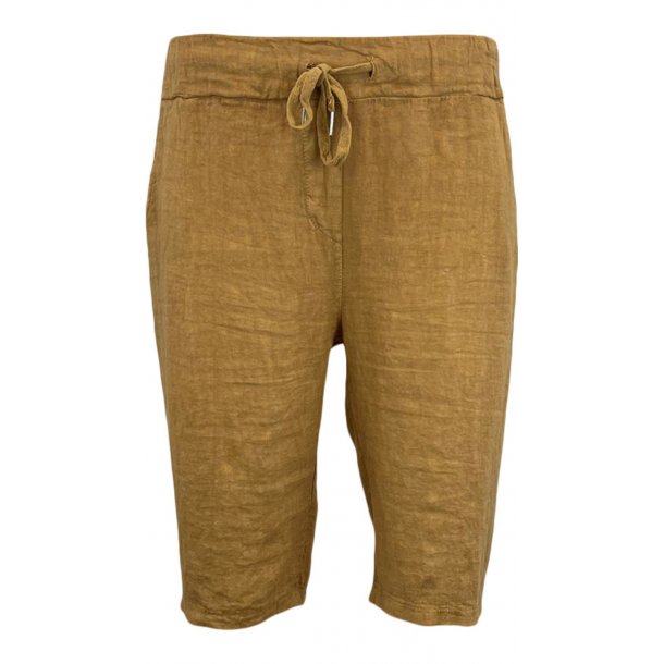 City long shorts linen light camel