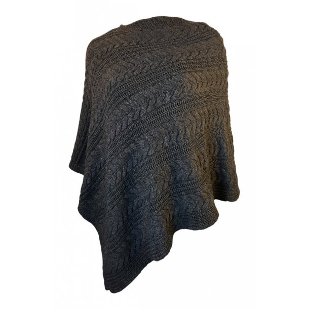 Cable knit poncho brown