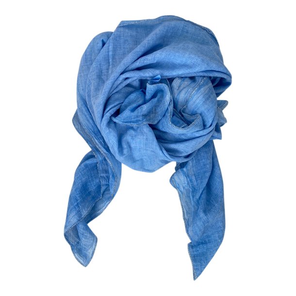 100% cotton scarf w/silver borden jeans blue