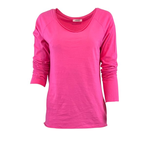 Basic cotton t-shirt one size L/S - 8 farver pink