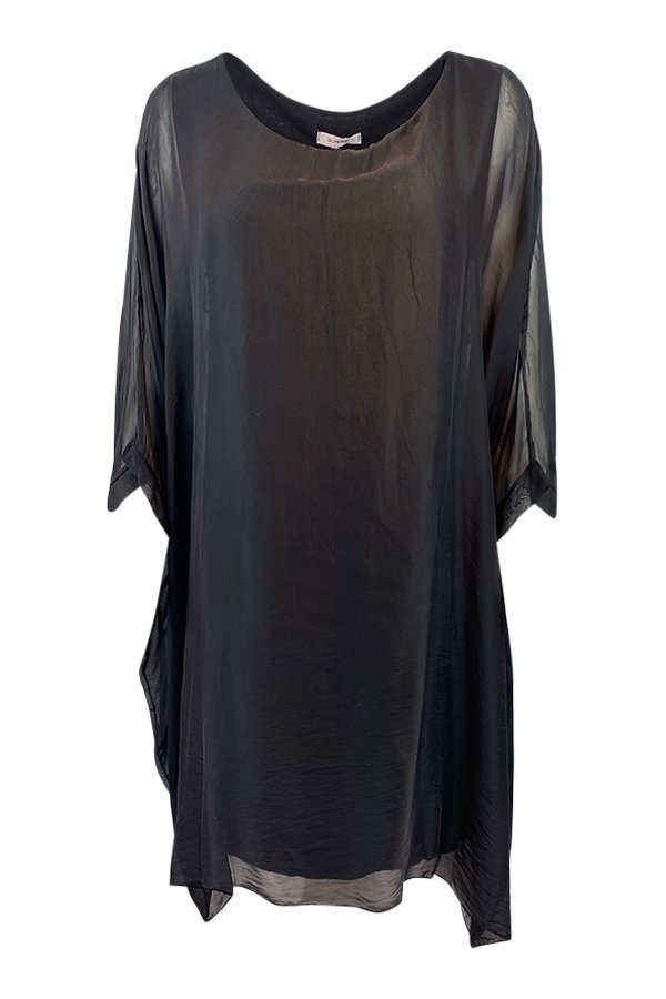 Lotus silke tunika Black