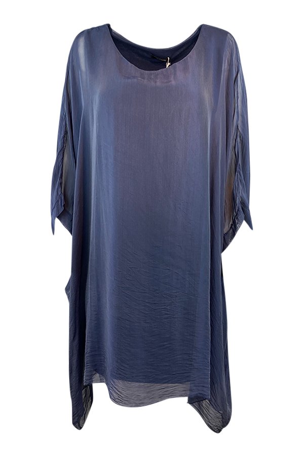 Lotus silke tunika navy blue
