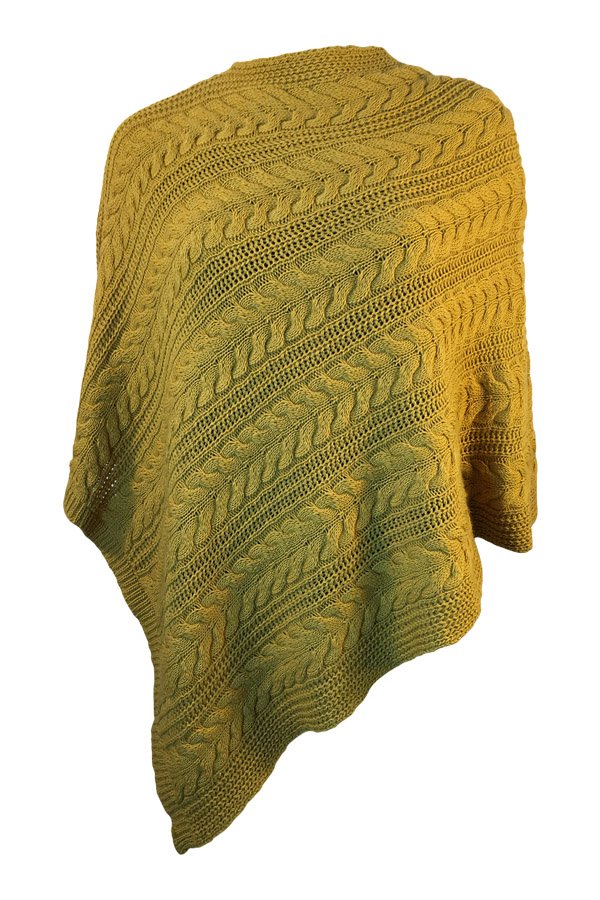 Cable knit poncho sennup