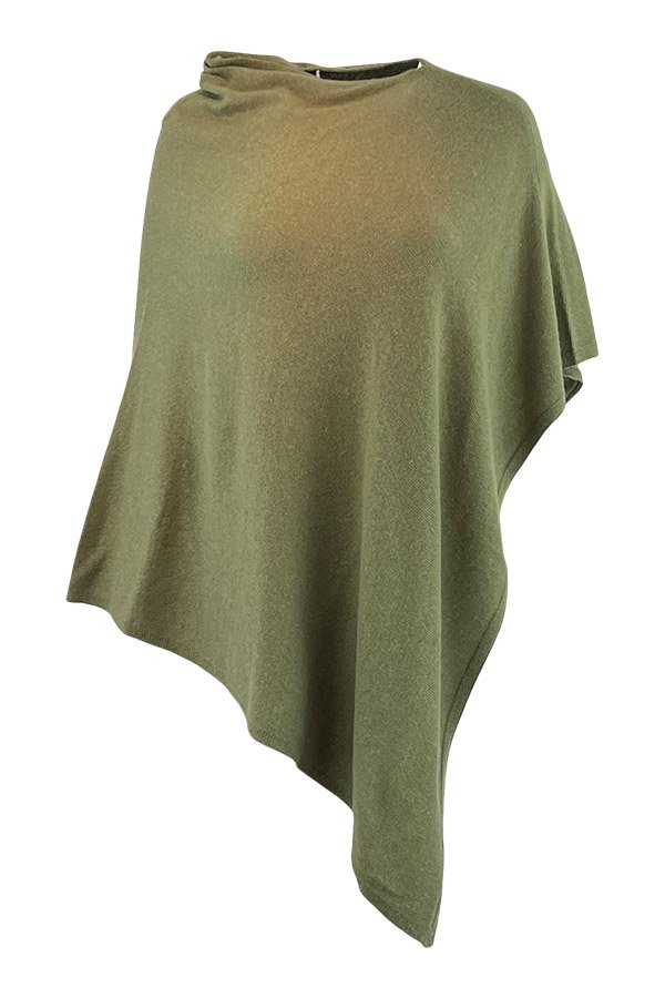 Cashmere mix poncho t22 army green