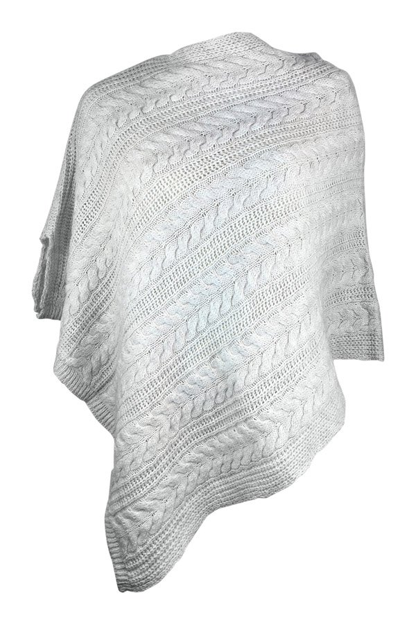 Cable knit poncho