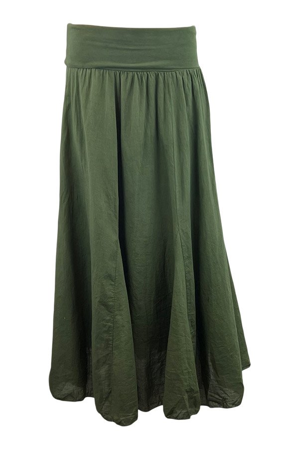 Skovbjerg cotton skirt dark military 