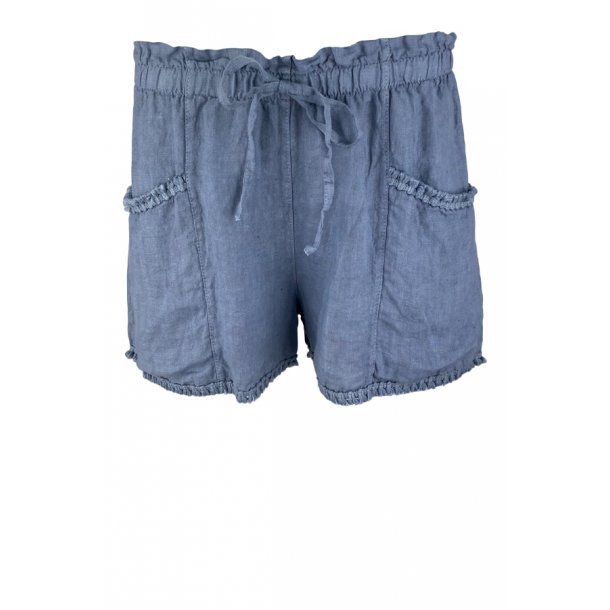 linen shorts  blue