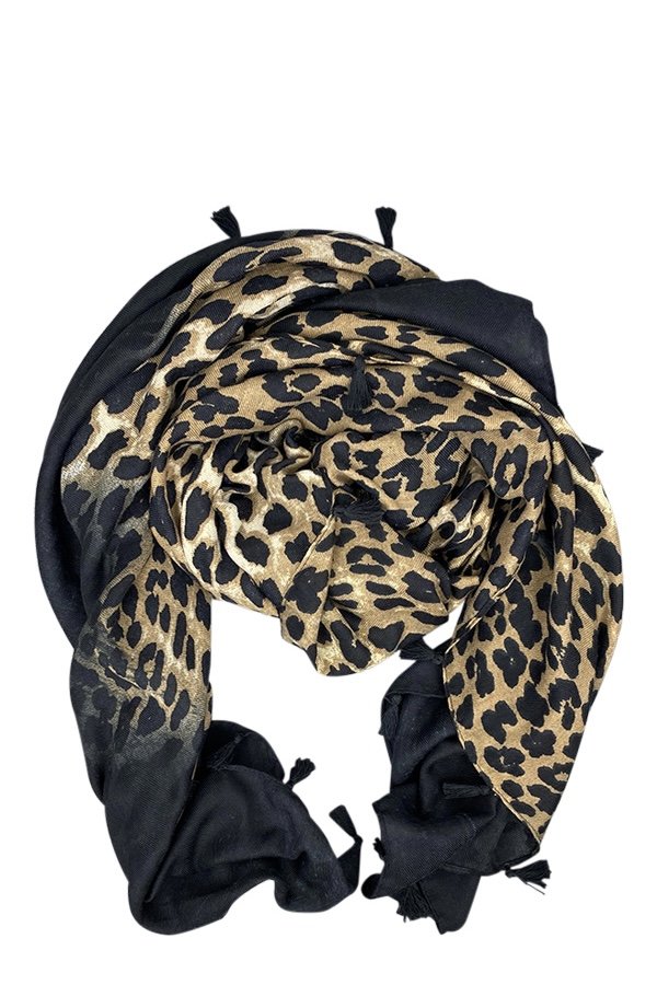 Leo scarfs black tassels