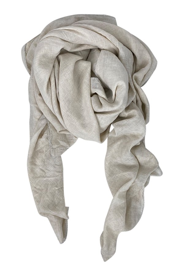 100% cotton scarf w/silver borden sand