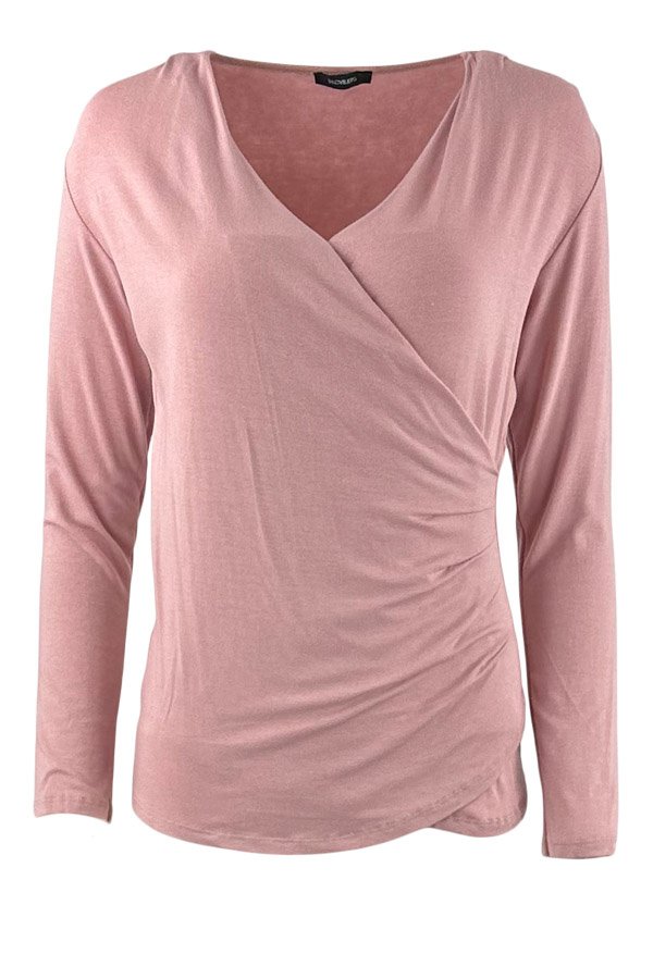 Cross-over tee rosa