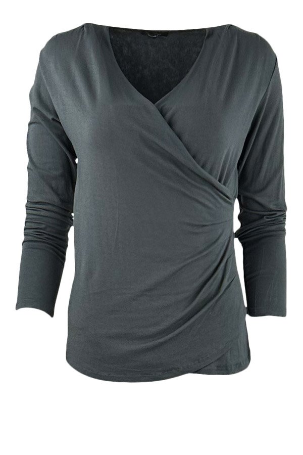 Cross-over tee dark grey