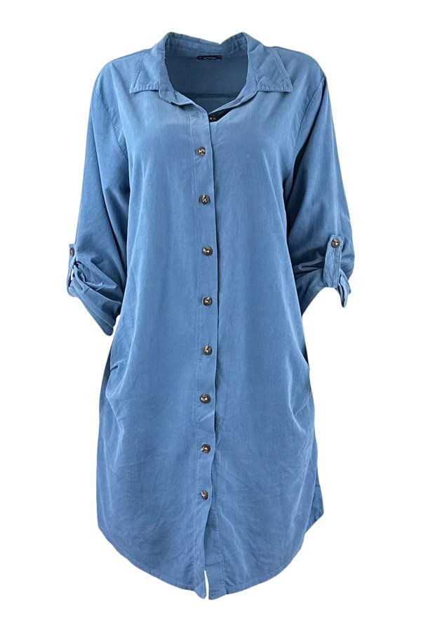 Nora skjorte i baby fljl jeans blue