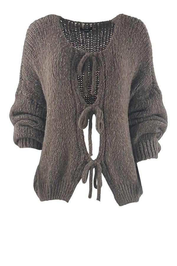 Cardigan med snørre luk