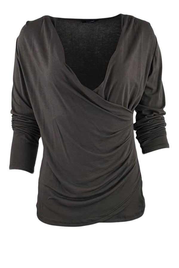 Cross-over tee brown