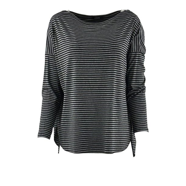 Isolde stribet Tee black/ grey