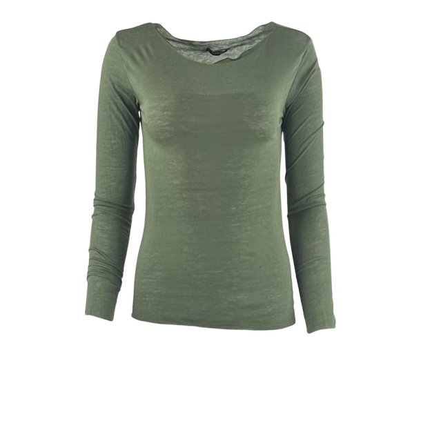 See through kashmire mix Tee army green