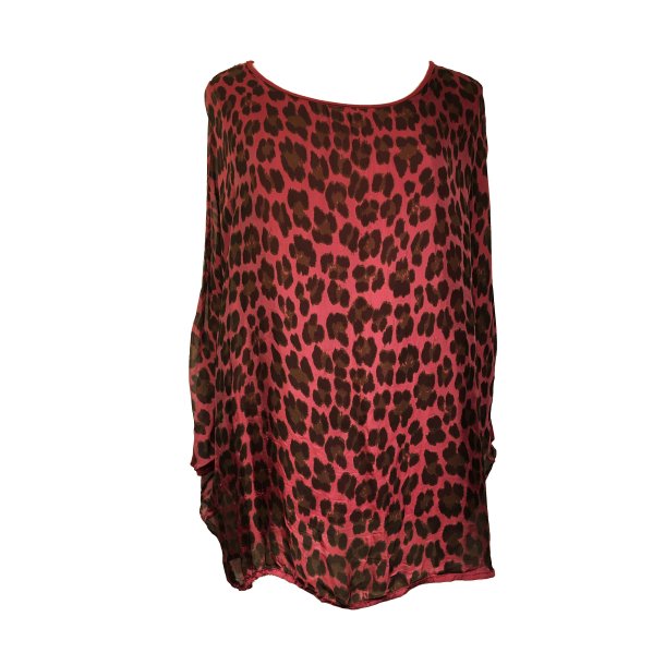 Silke bluse med leo print