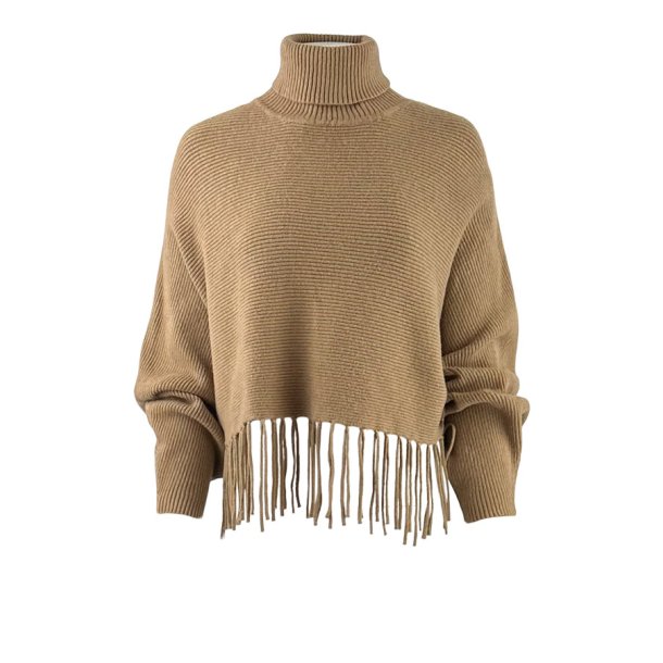 Amora strik poncho bluse camel