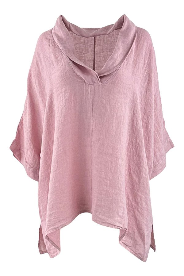 Ulrika hør bluse rosa