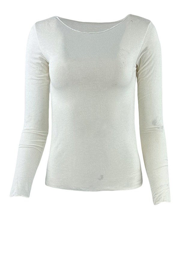 See through kashmire mix Tee white