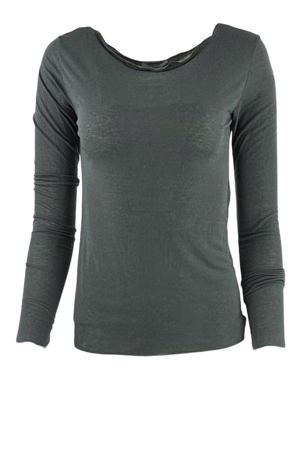 See through kashmire mix Tee grey