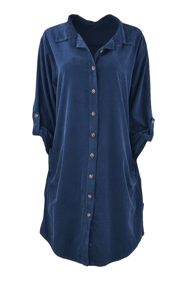 Nora skjorte i baby fljl navy blue