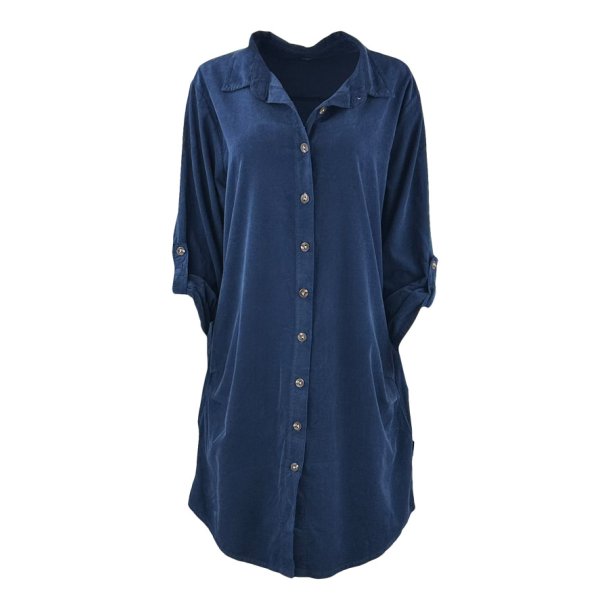 Klassisk skjorte i baby fljl navy blue