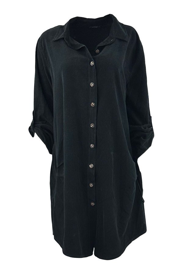 Nora skjorte i baby fljl Black