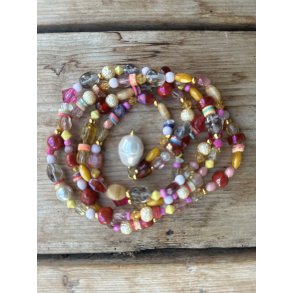 Unika multi colour pink toner k�de m/ shell vedh�ng