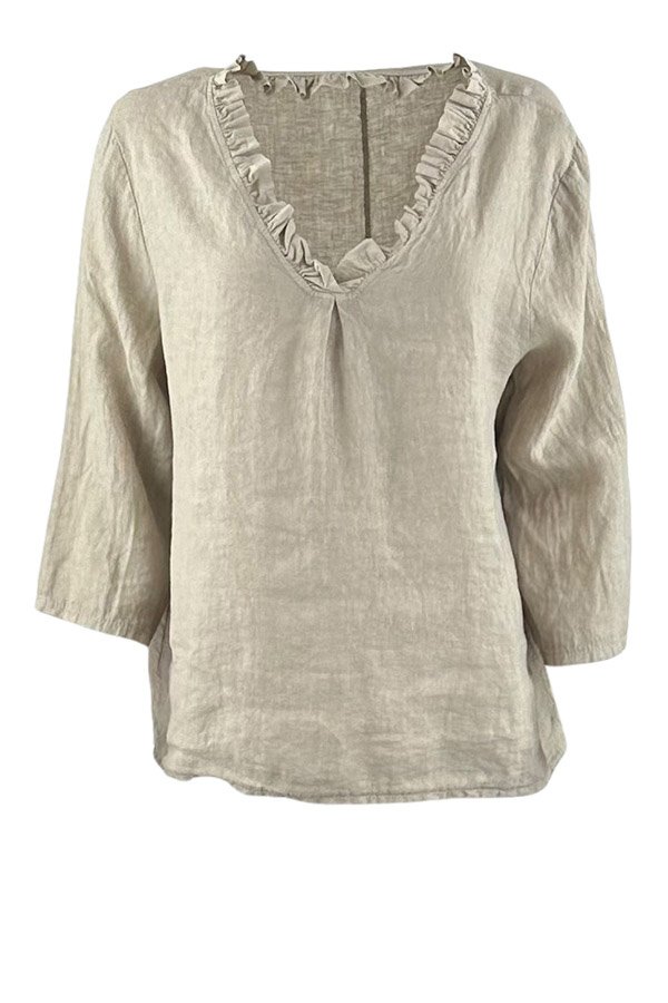 Ann linen shirt sand one size