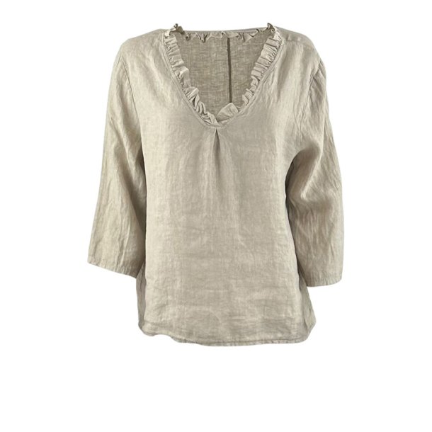 Ann linen shirt sand one size