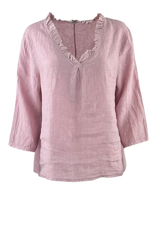 Ann linen shirt rosa one size
