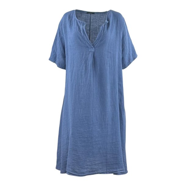 Anne linen dress jeans blue