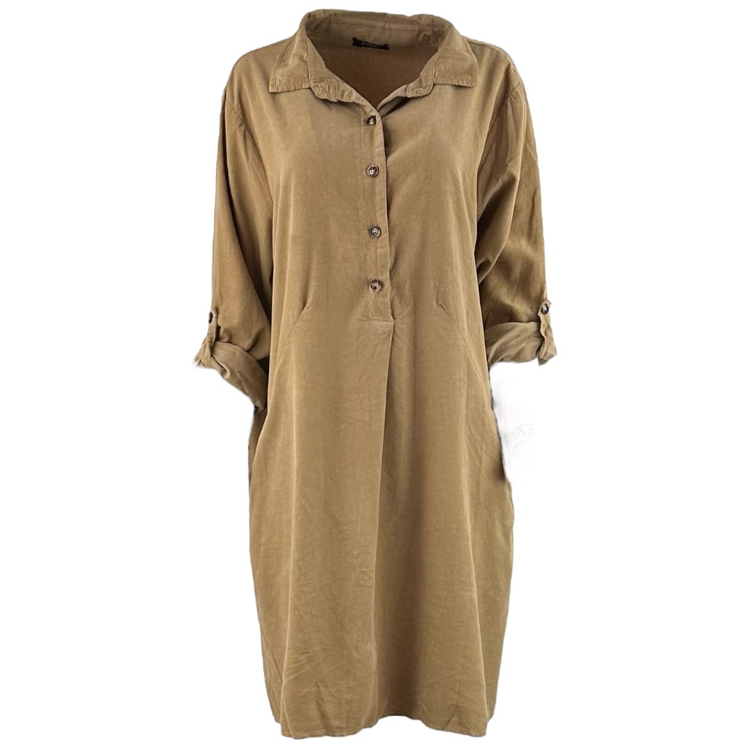 Cecilia tunika kjole i baby flj  Caramello