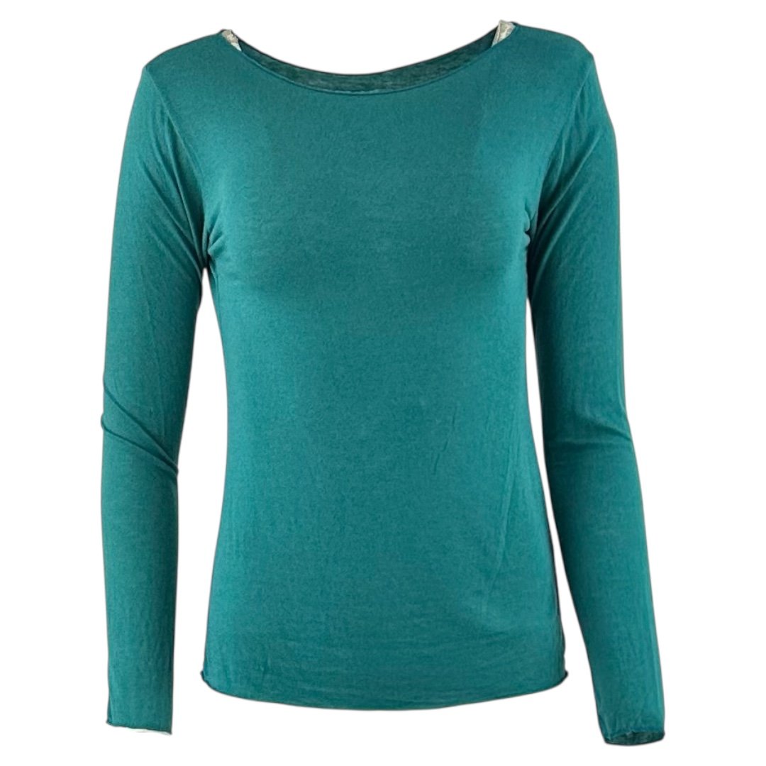 See tee Cille kashmire mix Tee Petrol green