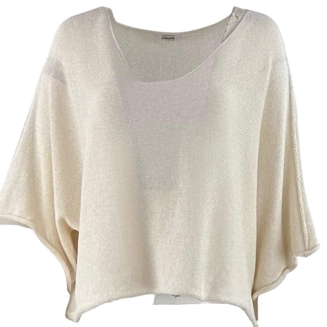 Sand bomulds strik blouse